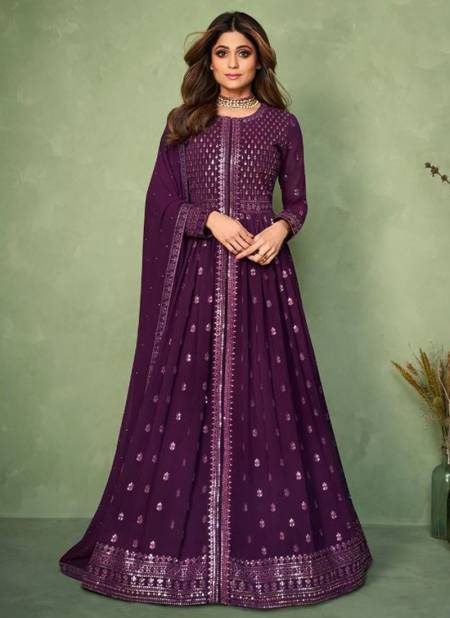 Purple Colour Aashirwad Aadhya 9160 Series New Wedding Wear Designer Salwar Suits Collection 9160